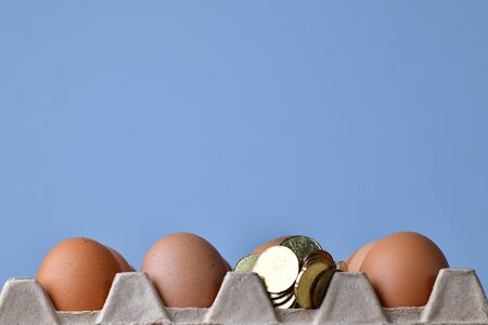 Cause up of Chicken Eggsの写真素材