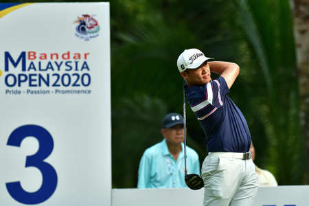 SHAH ALAM, MARCH 5 : Justin De Los Santos of Philippine, pictured during round 1 of the Bandar Malaysia Open 2020 at Kota Permai Golf & Country Club, Shah Alam, Selangor, Malaysia, on March 5, 2020.のeditorial素材