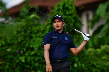 PETALING JAYA, NOV 26 : Denwit Boriboonsub of Thailand, pictured during final round of PKNS Selangor Masters '22 at Kelab Golf Seri Selangor. Petaling Jaya, Malaysia on November 26, 2022.のeditorial素材