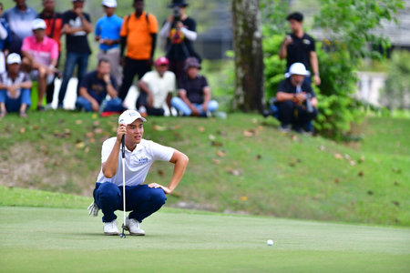 PETALING JAYA, NOV 26 : Amir Nazrin of Malaysia, pictured during final round of PKNS Selangor Masters '22 at Kelab Golf Seri Selangor. Petaling Jaya, Malaysia on November 26, 2022.のeditorial素材