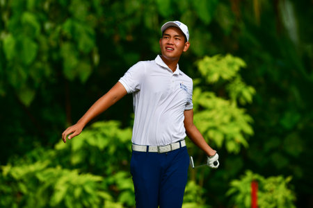 PETALING JAYA, NOV 26 : Denwit Boriboonsub of Thailand, pictured during final round of PKNS Selangor Masters '22 at Kelab Golf Seri Selangor. Petaling Jaya, Malaysia on November 26, 2022.のeditorial素材