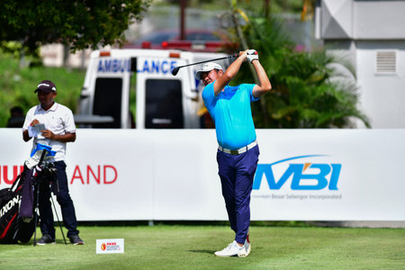 PETALING JAYA, NOV 26 : Amir Nazrin of Malaysia, pictured during final round of PKNS Selangor Masters '22 at Kelab Golf Seri Selangor. Petaling Jaya, Malaysia on November 26, 2022.のeditorial素材
