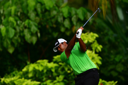 PETALING JAYA, NOV 26 : Denwit Boriboonsub of Thailand, pictured during final round of PKNS Selangor Masters '22 at Kelab Golf Seri Selangor. Petaling Jaya, Malaysia on November 26, 2022.のeditorial素材