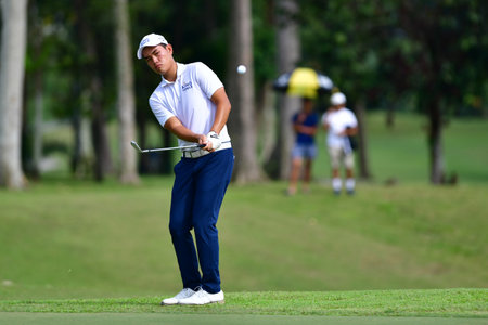 PETALING JAYA, NOV 26 : Amir Nazrin of Malaysia, pictured during final round of PKNS Selangor Masters '22 at Kelab Golf Seri Selangor. Petaling Jaya, Malaysia on November 26, 2022.のeditorial素材