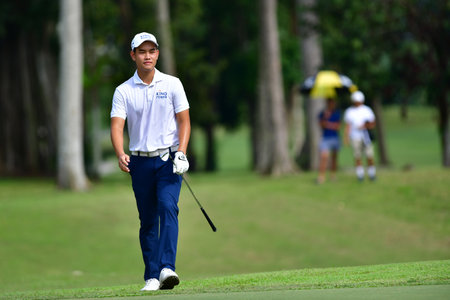 PETALING JAYA, NOV 26 : Denwit Boriboonsub of Thailand, pictured during final round of PKNS Selangor Masters '22 at Kelab Golf Seri Selangor. Petaling Jaya, Malaysia on November 26, 2022.のeditorial素材