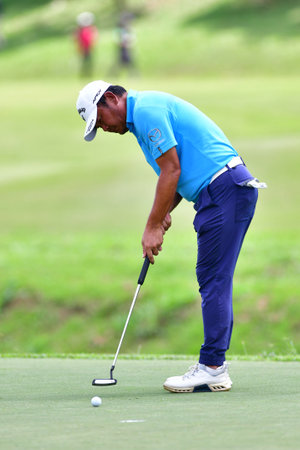 PETALING JAYA, NOV 26 : Denwit Boriboonsub of Thailand, pictured during final round of PKNS Selangor Masters '22 at Kelab Golf Seri Selangor. Petaling Jaya, Malaysia on November 26, 2022.のeditorial素材