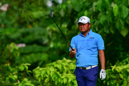 PETALING JAYA, NOV 26 : Amir Nazrin of Malaysia, pictured during final round of PKNS Selangor Masters '22 at Kelab Golf Seri Selangor. Petaling Jaya, Malaysia on November 26, 2022.のeditorial素材