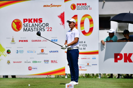 PETALING JAYA, NOV 26 : Denwit Boriboonsub of Thailand, pictured during final round of PKNS Selangor Masters '22 at Kelab Golf Seri Selangor. Petaling Jaya, Malaysia on November 26, 2022.のeditorial素材