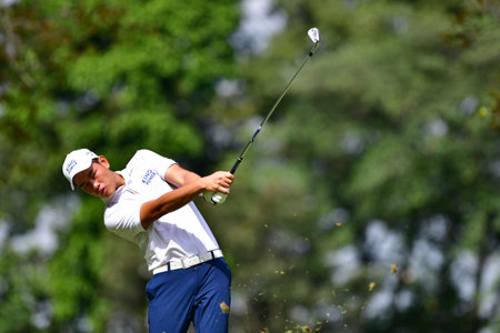 PETALING JAYA, NOV 26 : Denwit Boriboonsub of Thailand, pictured during final round of PKNS Selangor Masters '22 at Kelab Golf Seri Selangor. Petaling Jaya, Malaysia on November 26, 2022.のeditorial素材