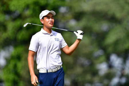 PETALING JAYA, NOV 26 : Denwit Boriboonsub of Thailand, pictured during final round of PKNS Selangor Masters '22 at Kelab Golf Seri Selangor. Petaling Jaya, Malaysia on November 26, 2022.のeditorial素材
