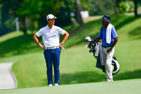 PETALING JAYA, NOV 26 : Amir Nazrin of Malaysia, pictured during final round of PKNS Selangor Masters '22 at Kelab Golf Seri Selangor. Petaling Jaya, Malaysia on November 26, 2022.のeditorial素材