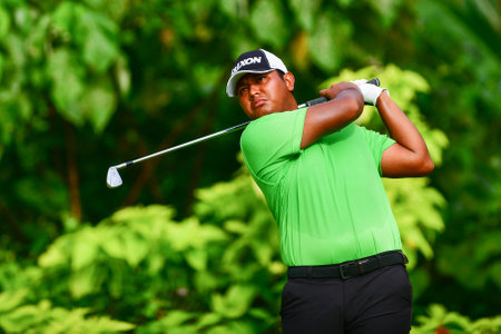 PETALING JAYA, NOV 26 : Denwit Boriboonsub of Thailand, pictured during final round of PKNS Selangor Masters '22 at Kelab Golf Seri Selangor. Petaling Jaya, Malaysia on November 26, 2022.のeditorial素材