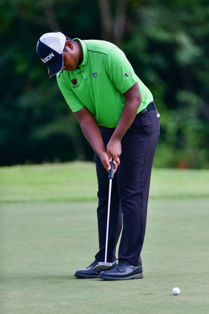 PETALING JAYA, NOV 26 : Amir Nazrin of Malaysia, pictured during final round of PKNS Selangor Masters '22 at Kelab Golf Seri Selangor. Petaling Jaya, Malaysia on November 26, 2022.のeditorial素材