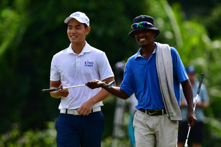 PETALING JAYA, NOV 26 : Denwit Boriboonsub of Thailand, pictured during final round of PKNS Selangor Masters '22 at Kelab Golf Seri Selangor. Petaling Jaya, Malaysia on November 26, 2022.のeditorial素材
