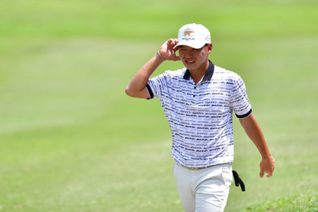 PETALING JAYA, NOV 26 : Kieran Vincent of Zimbabwe, pictured during final round of PKNS Selangor Masters '22 at Kelab Golf Seri Selangor. Petaling Jaya, Malaysia on November 26, 2022.のeditorial素材
