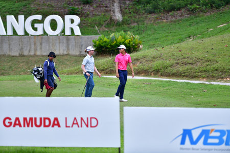 PETALING JAYA, NOV 26 : Kieran Vincent of Zimbabwe, pictured during final round of PKNS Selangor Masters '22 at Kelab Golf Seri Selangor. Petaling Jaya, Malaysia on November 26, 2022.のeditorial素材