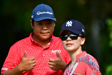 PETALING JAYA, NOV 26 : Kieran Vincent of Zimbabwe, pictured during final round of PKNS Selangor Masters '22 at Kelab Golf Seri Selangor. Petaling Jaya, Malaysia on November 26, 2022.のeditorial素材