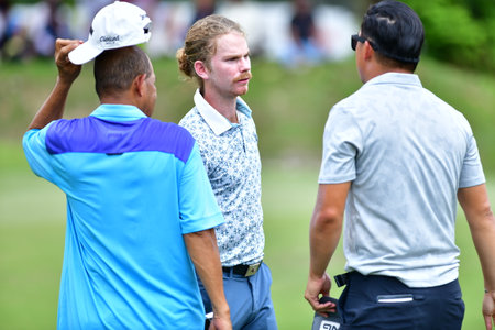PETALING JAYA, NOV 26 : Kieran Vincent of Zimbabwe, pictured during final round of PKNS Selangor Masters '22 at Kelab Golf Seri Selangor. Petaling Jaya, Malaysia on November 26, 2022.のeditorial素材