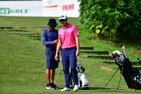 PETALING JAYA, NOV 26 : Kieran Vincent of Zimbabwe, pictured during final round of PKNS Selangor Masters '22 at Kelab Golf Seri Selangor. Petaling Jaya, Malaysia on November 26, 2022.のeditorial素材
