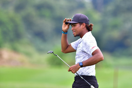 PETALING JAYA, NOV 26 : Kieran Vincent of Zimbabwe, pictured during final round of PKNS Selangor Masters '22 at Kelab Golf Seri Selangor. Petaling Jaya, Malaysia on November 26, 2022.のeditorial素材