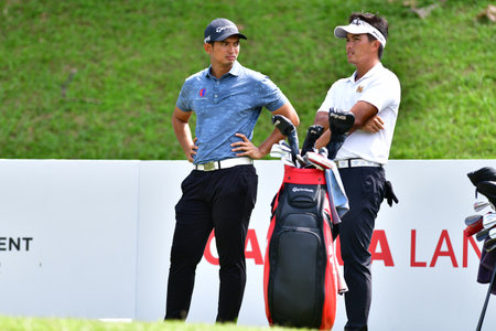 PETALING JAYA, NOV 24 : Kemarol Baharin of Malaysia, teeing of at hole 13th, during Round 2 of PKNS Selangor Masters '22 at Kelab Golf Seri Selangor. Petaling Jaya, Malaysia on November 24, 2022.のeditorial素材