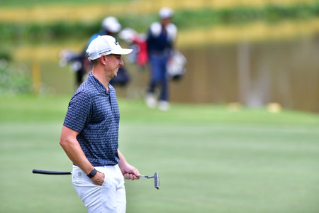 PETALING JAYA, NOV 24 : Kieran Vincent of Zimbabwe, pictured during Round 2 of PKNS Selangor Masters '22 at Kelab Golf Seri Selangor. Petaling Jaya, Malaysia on November 24, 2022.のeditorial素材