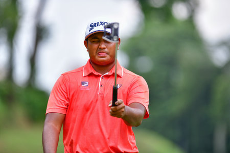 PETALING JAYA, NOV 24 : Kieran Vincent of Zimbabwe, pictured during Round 2 of PKNS Selangor Masters '22 at Kelab Golf Seri Selangor. Petaling Jaya, Malaysia on November 24, 2022.のeditorial素材