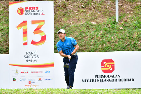 PETALING JAYA, NOV 24 : Kieran Vincent of Zimbabwe, pictured during Round 2 of PKNS Selangor Masters '22 at Kelab Golf Seri Selangor. Petaling Jaya, Malaysia on November 24, 2022.のeditorial素材