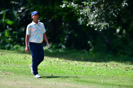 PETALING JAYA, NOV 24 : Kieran Vincent of Zimbabwe, pictured during Round 2 of PKNS Selangor Masters '22 at Kelab Golf Seri Selangor. Petaling Jaya, Malaysia on November 24, 2022.のeditorial素材