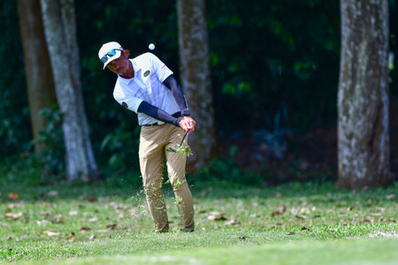 PETALING JAYA, NOV 24 : Kieran Vincent of Zimbabwe, pictured during Round 2 of PKNS Selangor Masters '22 at Kelab Golf Seri Selangor. Petaling Jaya, Malaysia on November 24, 2022.のeditorial素材