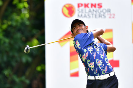 PETALING JAYA, NOV 24 : Galven Green of Malaysia, pictured during Round 2 of PKNS Selangor Masters '22 at Kelab Golf Seri Selangor. Petaling Jaya, Malaysia on November 24, 2022.のeditorial素材