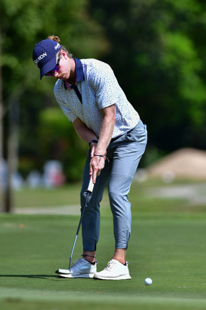PETALING JAYA, NOV 24 : Galven Green of Malaysia, pictured during Round 2 of PKNS Selangor Masters '22 at Kelab Golf Seri Selangor. Petaling Jaya, Malaysia on November 24, 2022.のeditorial素材