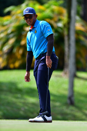 PETALING JAYA, NOV 24 : Galven Green of Malaysia, pictured during Round 2 of PKNS Selangor Masters '22 at Kelab Golf Seri Selangor. Petaling Jaya, Malaysia on November 24, 2022.のeditorial素材