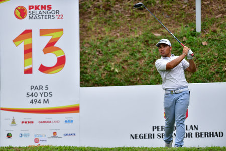 PETALING JAYA, NOV 24 : Amir Nazrin of Malaysia, pictured during Round 2 of PKNS Selangor Masters '22 at Kelab Golf Seri Selangor. Petaling Jaya, Malaysia on November 24, 2022.のeditorial素材