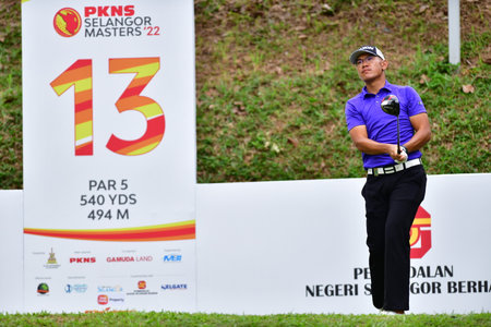 PETALING JAYA, NOV 24 : Kieran Vincent of Zimbabwe, pictured during Round 2 of PKNS Selangor Masters '22 at Kelab Golf Seri Selangor. Petaling Jaya, Malaysia on November 24, 2022.のeditorial素材