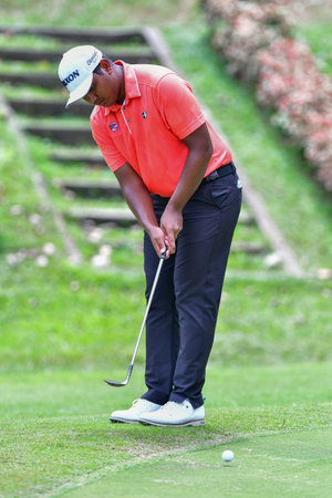PETALING JAYA, NOV 24 : Amir Nazrin of Malaysia, pictured during Round 2 of PKNS Selangor Masters '22 at Kelab Golf Seri Selangor. Petaling Jaya, Malaysia on November 24, 2022.のeditorial素材