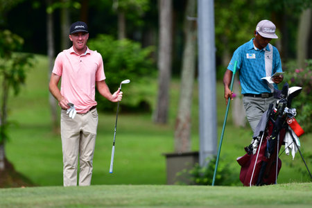PETALING JAYA, NOV 25 : Edven Ying of Malaysia, pictured during Round 3 of PKNS Selangor Masters '22 at Kelab Golf Seri Selangor. Petaling Jaya, Malaysia on November 25, 2022.のeditorial素材