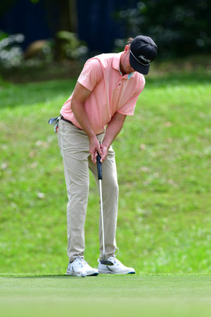 PETALING JAYA, NOV 25 : Danny Chia of Malaysia, pictured during Round 3 of PKNS Selangor Masters '22 at Kelab Golf Seri Selangor. Petaling Jaya, Malaysia on November 25, 2022.のeditorial素材