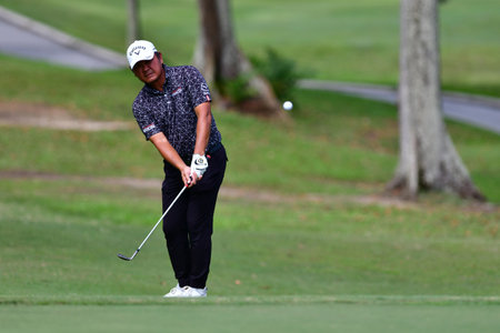 PETALING JAYA, NOV 25 : Edven Ying of Malaysia, pictured during Round 3 of PKNS Selangor Masters '22 at Kelab Golf Seri Selangor. Petaling Jaya, Malaysia on November 25, 2022.のeditorial素材