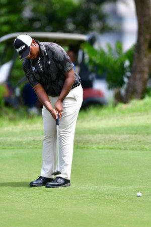 PETALING JAYA, NOV 25 : Danny Chia of Malaysia, pictured during Round 3 of PKNS Selangor Masters '22 at Kelab Golf Seri Selangor. Petaling Jaya, Malaysia on November 25, 2022.のeditorial素材