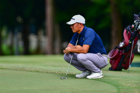PETALING JAYA, NOV 25 : Denwit Boriboonsub of Thailand, pictured during Round 3 of PKNS Selangor Masters '22 at Kelab Golf Seri Selangor. Petaling Jaya, Malaysia on November 25, 2022.のeditorial素材
