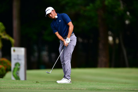 PETALING JAYA, NOV 25 : Denwit Boriboonsub of Thailand, pictured during Round 3 of PKNS Selangor Masters '22 at Kelab Golf Seri Selangor. Petaling Jaya, Malaysia on November 25, 2022.のeditorial素材
