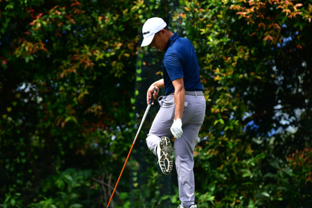 PETALING JAYA, NOV 25 : Denwit Boriboonsub of Thailand, pictured during Round 3 of PKNS Selangor Masters '22 at Kelab Golf Seri Selangor. Petaling Jaya, Malaysia on November 25, 2022.のeditorial素材