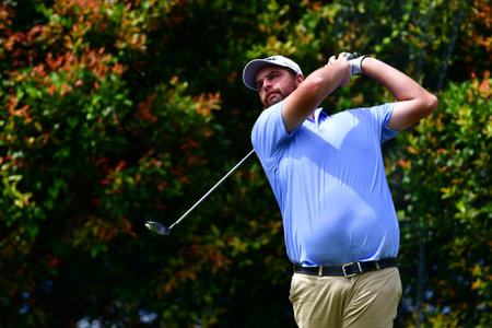 PETALING JAYA, NOV 25 : Denwit Boriboonsub of Thailand, pictured during Round 3 of PKNS Selangor Masters '22 at Kelab Golf Seri Selangor. Petaling Jaya, Malaysia on November 25, 2022.のeditorial素材