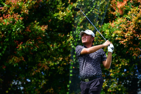 PETALING JAYA, NOV 25 : Denwit Boriboonsub of Thailand, pictured during Round 3 of PKNS Selangor Masters '22 at Kelab Golf Seri Selangor. Petaling Jaya, Malaysia on November 25, 2022.のeditorial素材