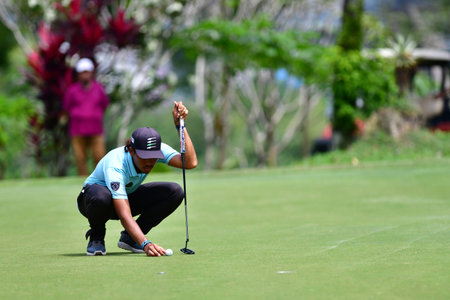 PETALING JAYA, NOV 25 : Danny Chia of Malaysia, pictured during Round 3 of PKNS Selangor Masters '22 at Kelab Golf Seri Selangor. Petaling Jaya, Malaysia on November 25, 2022.のeditorial素材