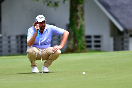 PETALING JAYA, NOV 25 : Denwit Boriboonsub of Thailand, pictured during Round 3 of PKNS Selangor Masters '22 at Kelab Golf Seri Selangor. Petaling Jaya, Malaysia on November 25, 2022.のeditorial素材