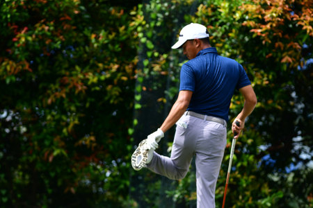PETALING JAYA, NOV 25 : Denwit Boriboonsub of Thailand, pictured during Round 3 of PKNS Selangor Masters '22 at Kelab Golf Seri Selangor. Petaling Jaya, Malaysia on November 25, 2022.のeditorial素材
