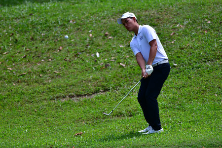 PETALING JAYA, NOV 25 : Denwit Boriboonsub of Thailand, pictured during Round 3 of PKNS Selangor Masters '22 at Kelab Golf Seri Selangor. Petaling Jaya, Malaysia on November 25, 2022.のeditorial素材