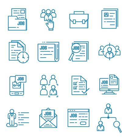 Set of jobs icons with outline style.のイラスト素材
